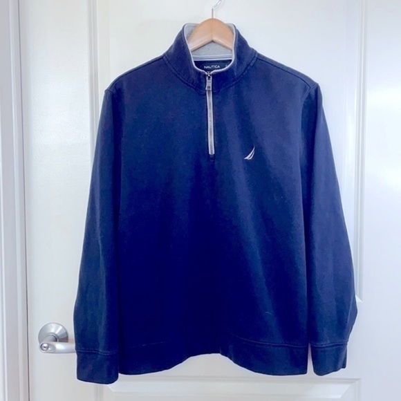 NAUTICA | NAUTICA MEN’S BLUE & GRAY SIZE MEDIUM COLLARED SWEATSHIRT - Picture 2 of 8